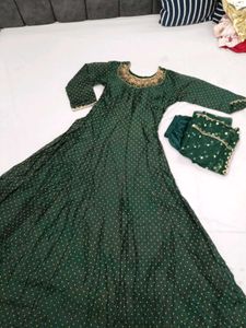 Dark Green Anarkali Gown