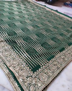 Dark Green Saree