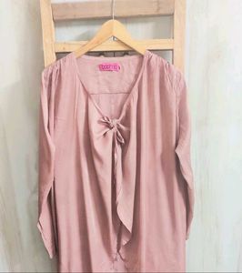 Blush Tie-Front shrug Free size
