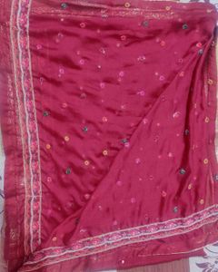 Maroon Embroidered Dupatta