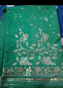 Green Embroidered Saree