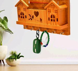6 Hooks House Design Wooden Keys Stand for Entrywa