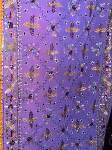 Mango Yellow With Violet Saree