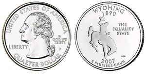 Usa 🇺🇸 Wyoming Quarter Dollar 1890