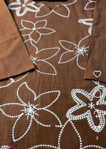 Brown Embroidered Co-ord Set