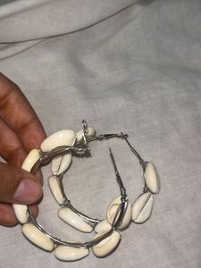 Cowrie Shell Hoop Earrings