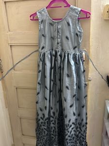 Silver Heavy Work Gown(Girls)