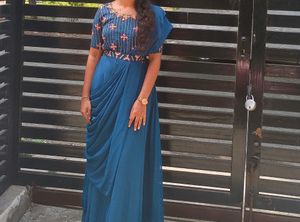 Beautiful Embroidery Party Wear With Belt