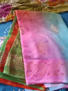 Multi Colour Saree With Blouse