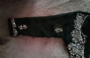 Dark green Chikankari kurta