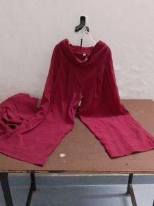 Maroon Top &amp; Palazzo Pants Set