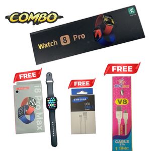 4 Pcs Combo Pack With 2 Smartwatch