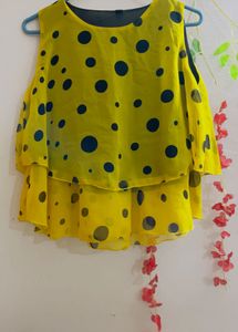 Yellow Polka Dot Top