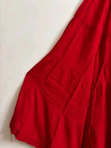 Red Plain Lehenga