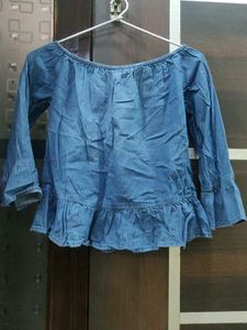 Blue denim top