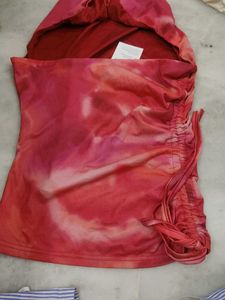 Tie- Die Cowl Neck Top