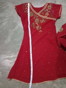 Red Embroidered Indian Dress