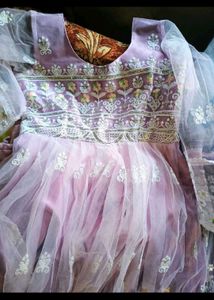 Elegant Lavender Embroidered Anarkali