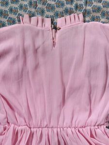 Pink Embroidered Ruffle Top