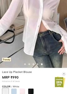 Savana Lace Up Back Detail Blouse