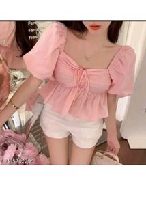 Pink Puff Sleeve Top