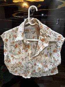 White Floral Crop Top  Not Used