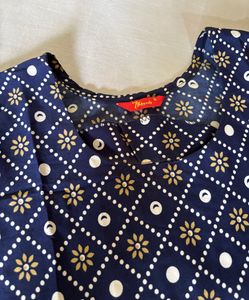 Navy Blue A Line kurti