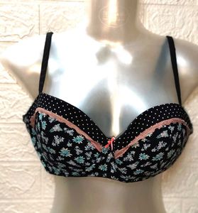 Floral Lace Cotton Blue Bra Size 40