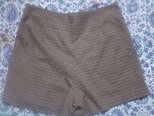 Checkered Skort with Button Detail