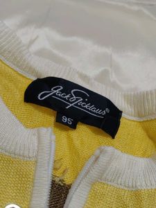 Vintage Yellow Quarter-Zip Knit Top