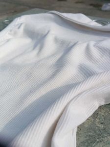 White Ribbed Polo Tank Top