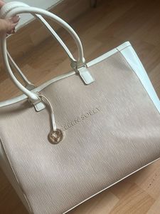 Beautiful Beige White Laptop Handbag