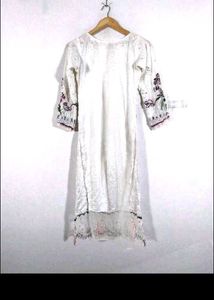 Pakistani White Embroidered Kurta Set