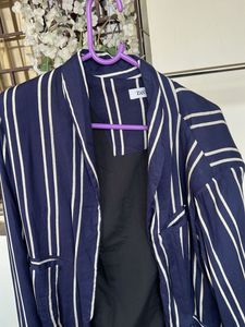 Striped Navy Blazer