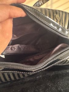 Striped Shoulder/ make up bag