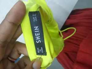 SHEIN  neon  yellow crop top strap