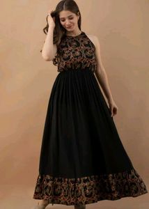 Daevish Women A-line Multicolor Maxi/Full Dress