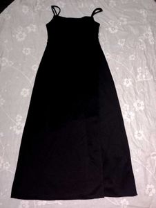 Elegant Black Slit Dress