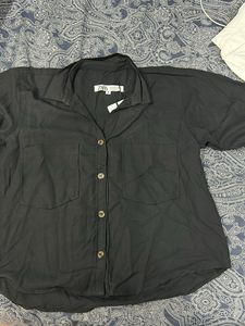 Black Button-Down Shirt