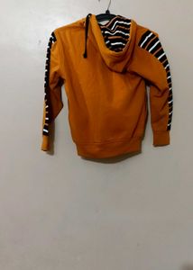 Cozy Mustard Yellow Striped Hoodie