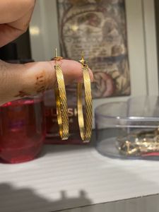 Textured Gold Hoop Earrings