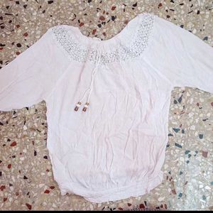 White Embroidered  Top