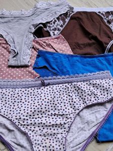 Combo Of Five Pure Cotton  Panty In Imported Fabri