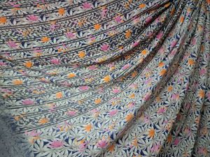 Floral Blue Easy To Wear Saree|New With Blouse