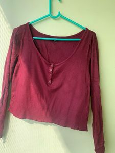 Soft Burgundy Crop Top