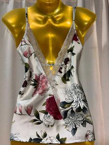 Floral Lace Satin Cami Top