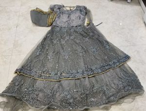 Charcoal Peplum Lehenga Suit
