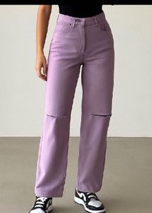 H&M 💜Lilac Wide Leg Jean 💜|Ripped