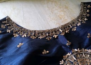Embroidered Navy Blue Blouse