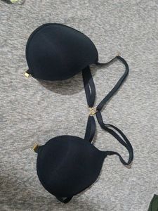 Black Front Hook Bra With Panty